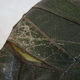 Pouf in black/green leather