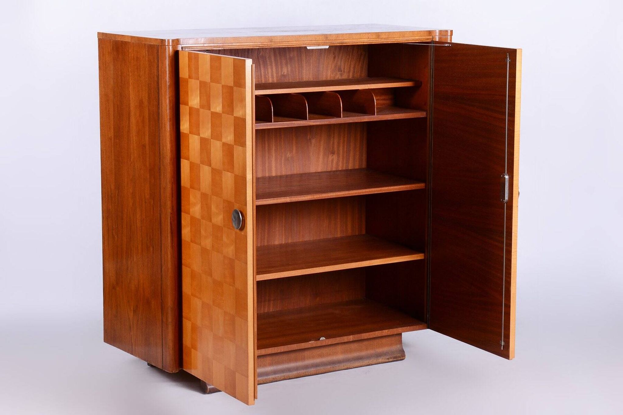 Art Deco Maple Wardrobe by J. Halabala for Up Zavody, Czech, 1930s