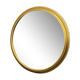 Miroir vintage rond  bordure acier doré