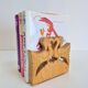 Porte-livres en bois vintage faits à la main, ensemble de 2