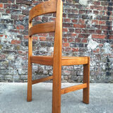 Maison Regain, duo of chairs in solid elm, vintage seating furniture.