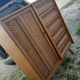 Children's wicker wooden wardrobe, 1960-70 vintage