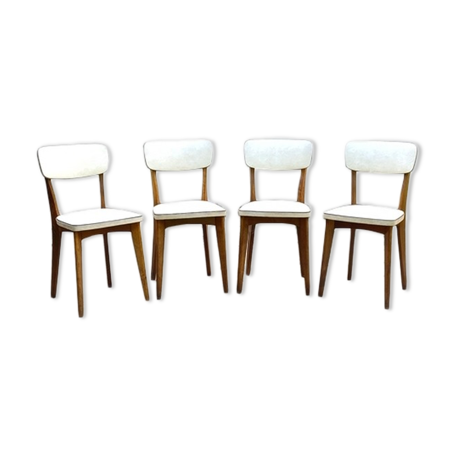 Vintage chairs 50s/60s skai and light beech