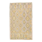 5x8 Light Green Yellow Geometric Vintage Rug, 149x247Cm