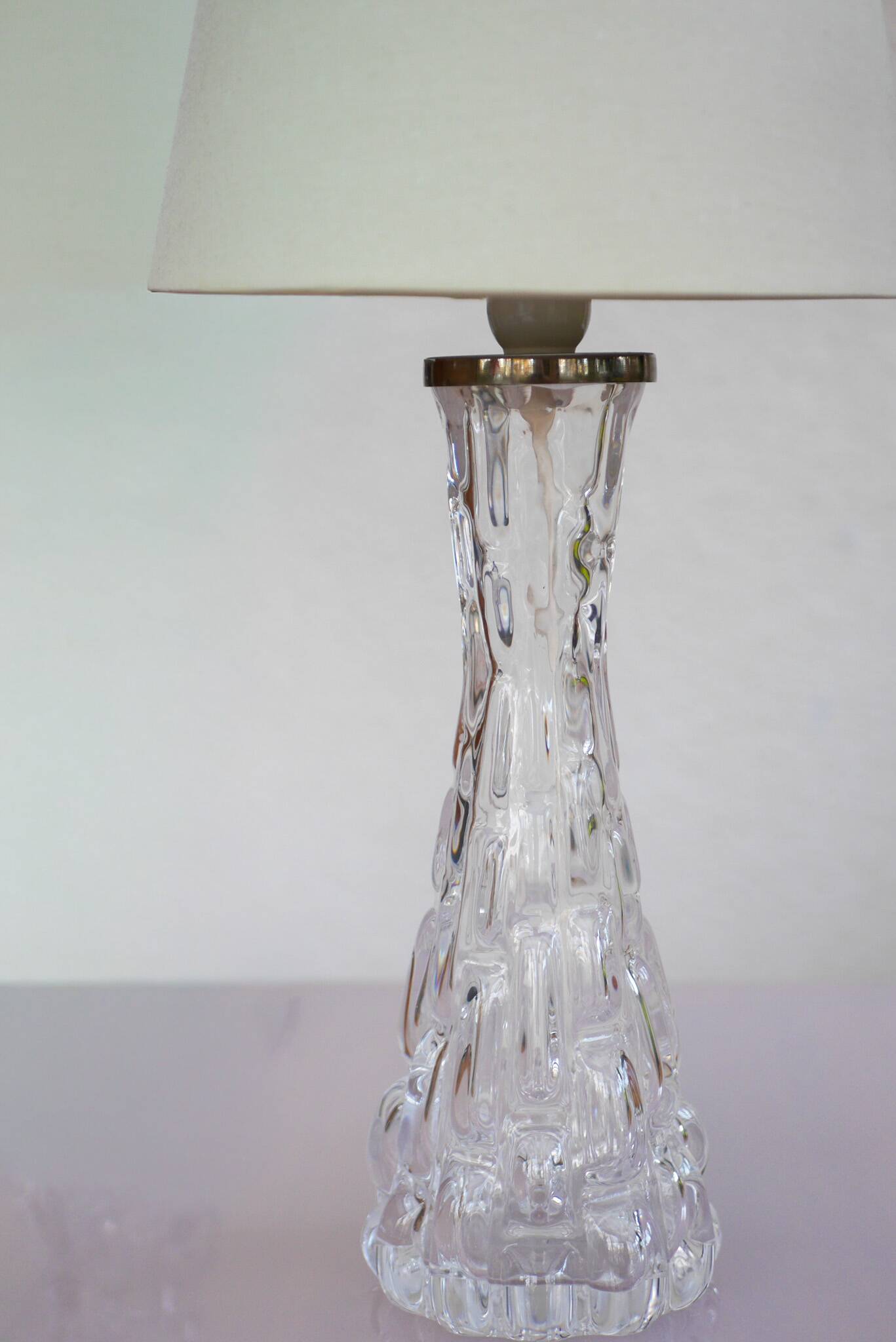 Carl Fagerlund Crystal Glass Table Lamps. Orrefors, Sweden
