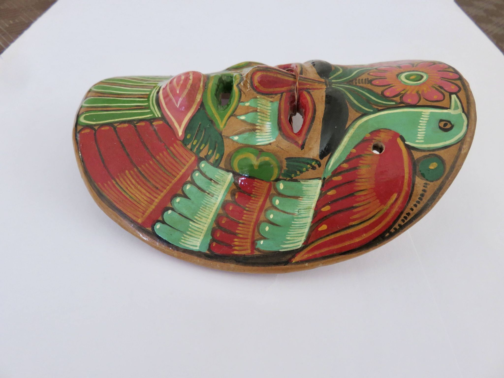 Mexican terracotta mask, Mexican folk art, 1970s