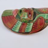 Masque Mexicain en terre cuite, art populaire Mexicain, années 70