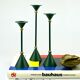 Set of three forrest green candle holders