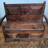 18th century walnut storage bench