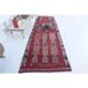 Vintage Turkish Hand-Knotted Wool Cotton Purple Runner 90x288