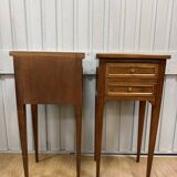 Pair of walnut bedside tables