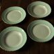 Lot 2 hollow plates and 2 green gilding plates Moulin des Loups