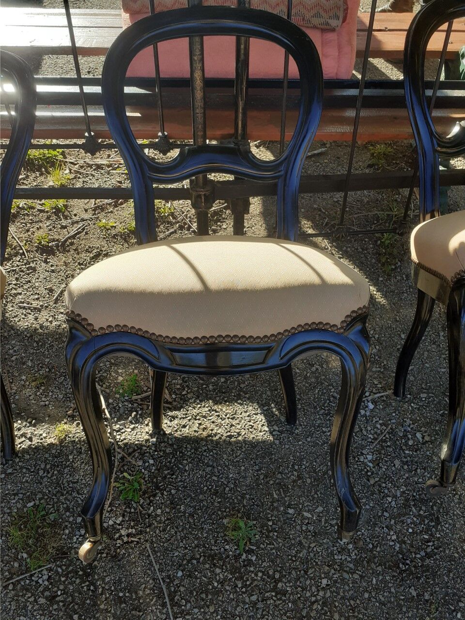 Series of four chairs period Napoleon 3, seat redone, in perfect condition.