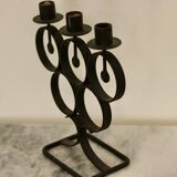 Vintage metal candelabrum with black coating