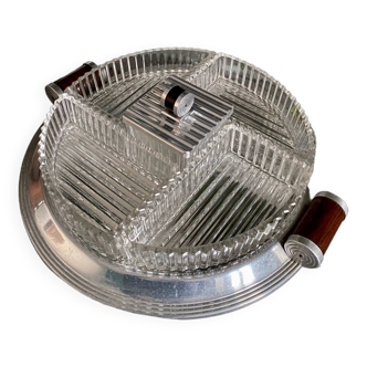 Mirrored tray with Art Deco bowls