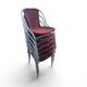 6 x red aluminium indoor/outdoor chair with synthetic weave (wicker/rattan look) 1980s