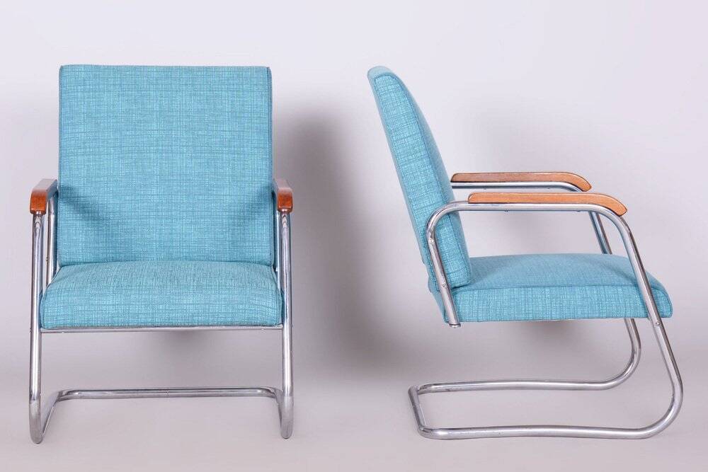 Set of Bauhaus Armchairs by Karel E. Ort for Hynek Gottwald, 1930s