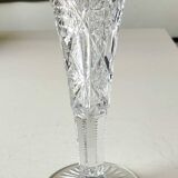 Tulip-shaped single-flower vase. Bohemian crystal. Stars/crosses, 21 cm