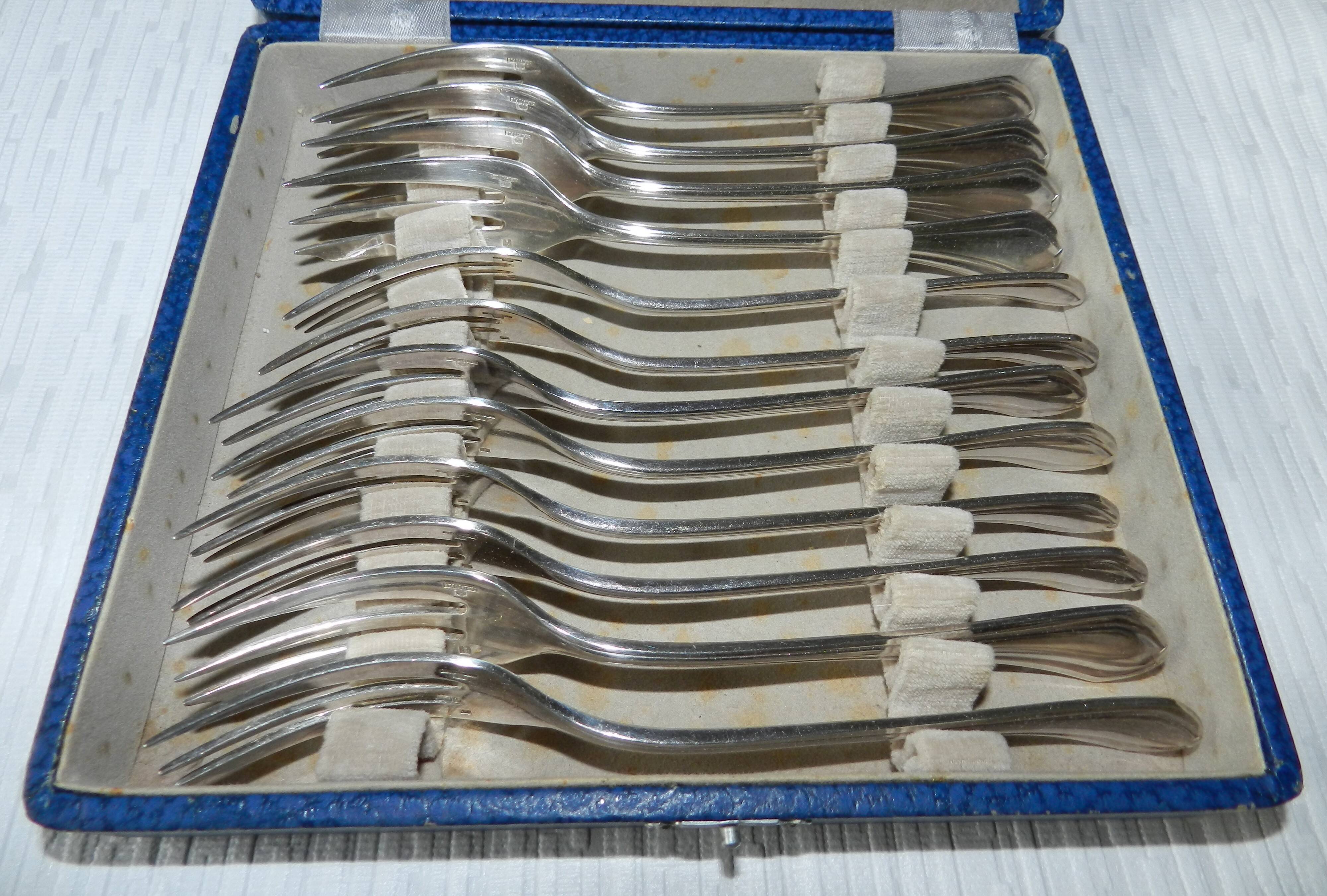 Christofle 12-piece cake fork set