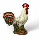 Plaster sculpture of a varnished cockerel from Jordan, mid-20th century