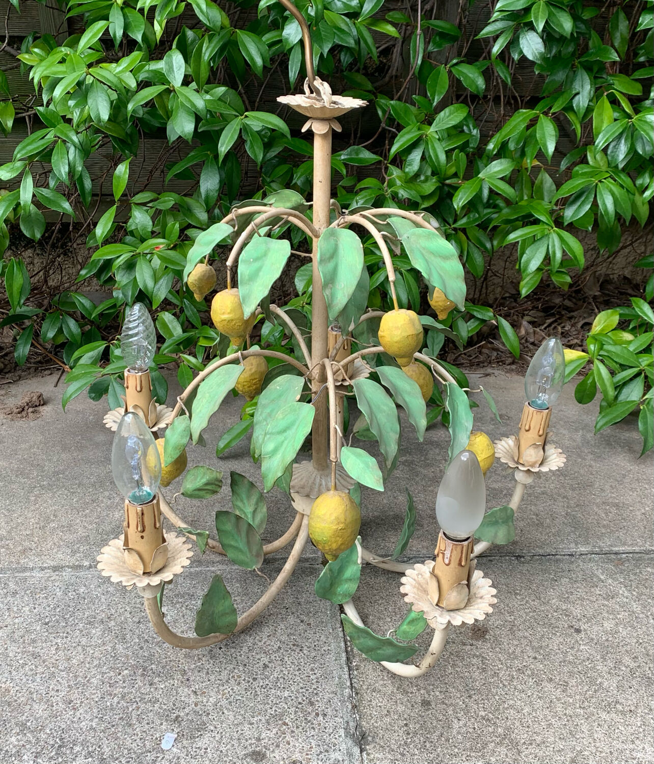 Painted metal chandelier