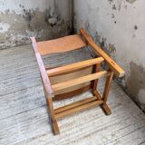 Elm and leather armchair Maison Regain