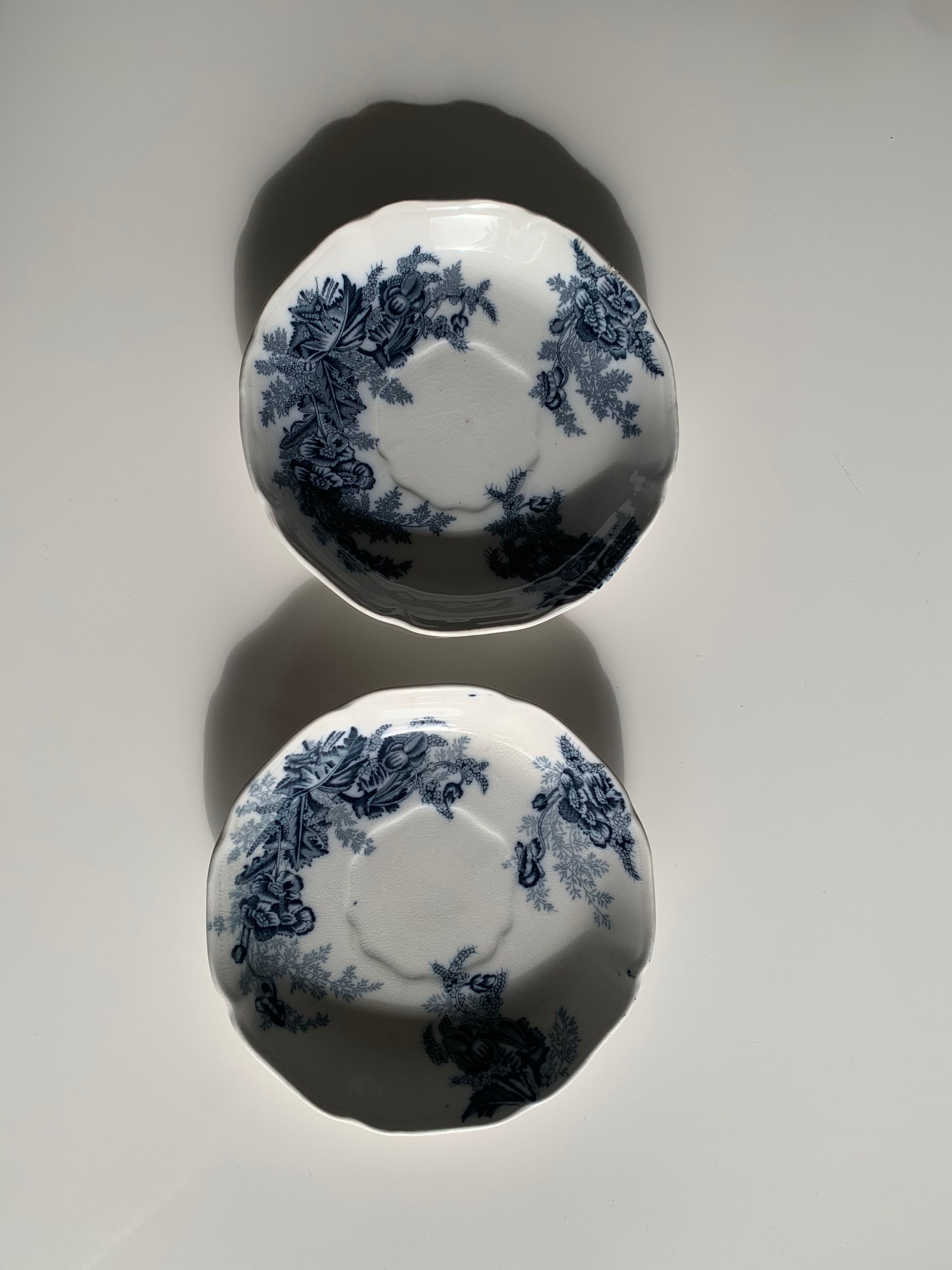 Set of two small English porcelain plates by Johnson Bros.
