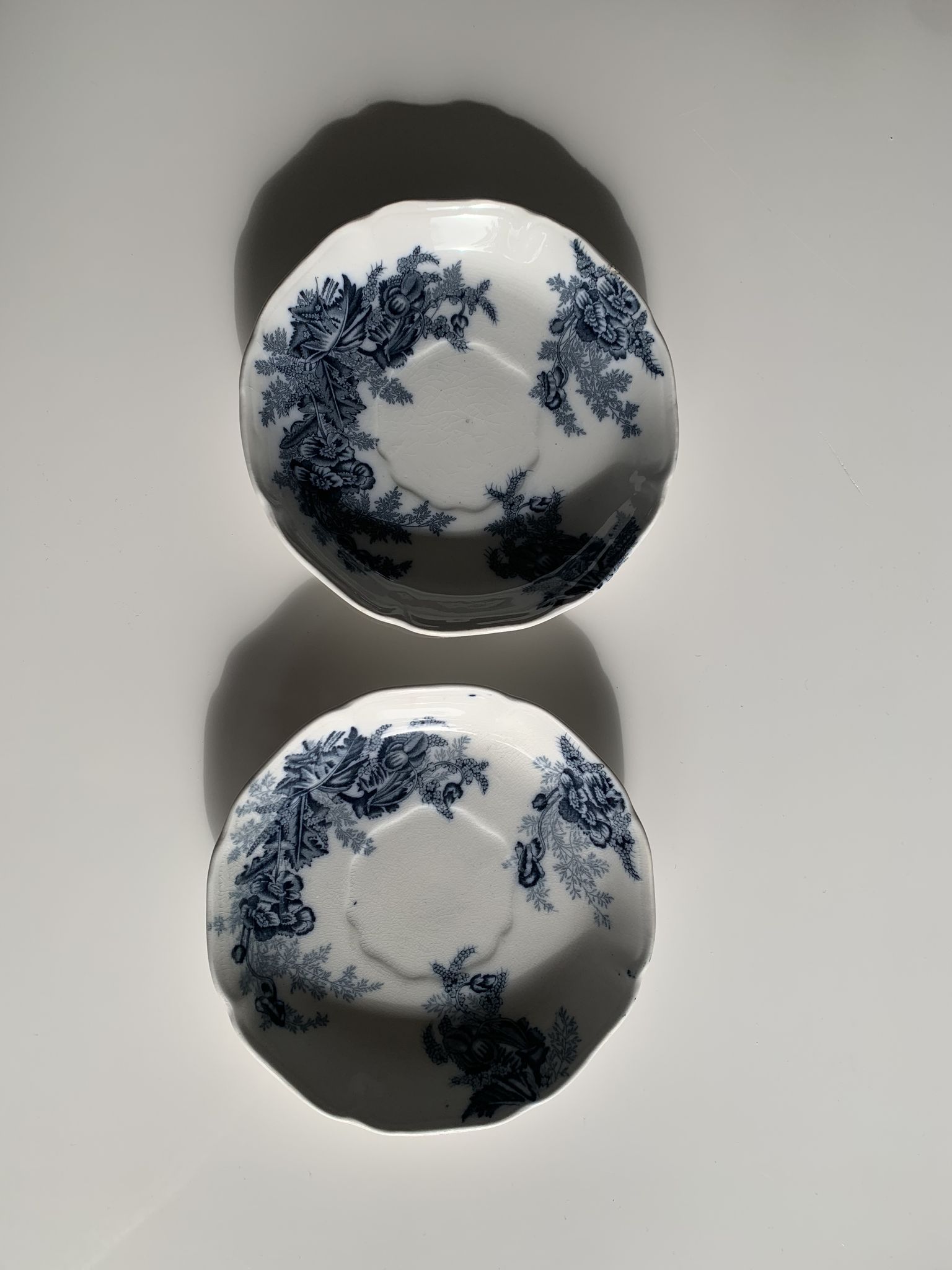 Set of two small English porcelain plates by Johnson Bros.