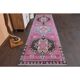 1970s Turkish Hand-Knotted Wool Cotton Purple Runner Rug 102x373