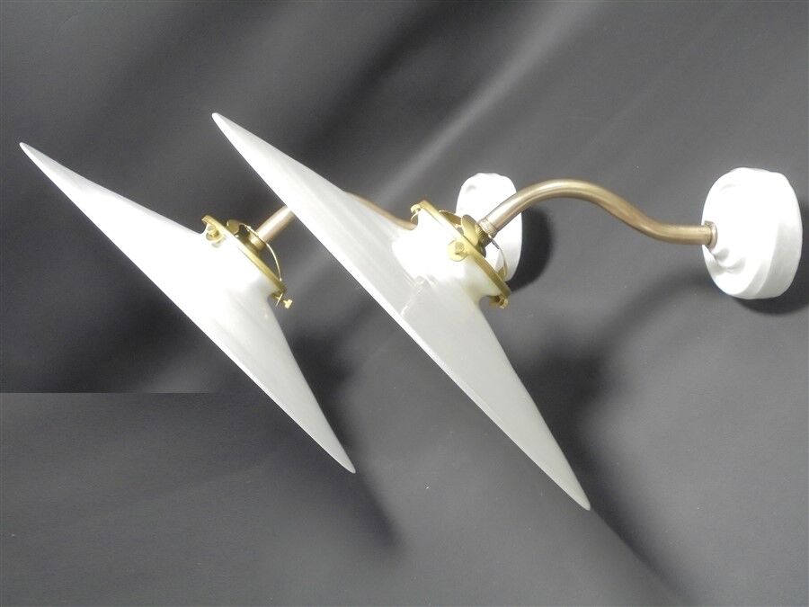 Pair of opaline wall lamps