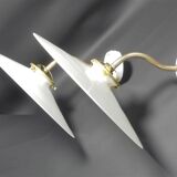Pair of opaline wall lamps