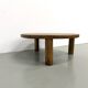 Modernist tripod coffee table in solid oak, DLG Perriand, Chapo, years.