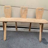 Small 3-seater brutaliser style bench in oak