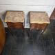 Pair of Louis XV style curved bedside tables in marquetry