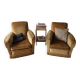 Pair of velvet armchairs
