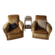 Pair of velvet armchairs