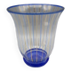 Vase vintage en cristal bleu et or
