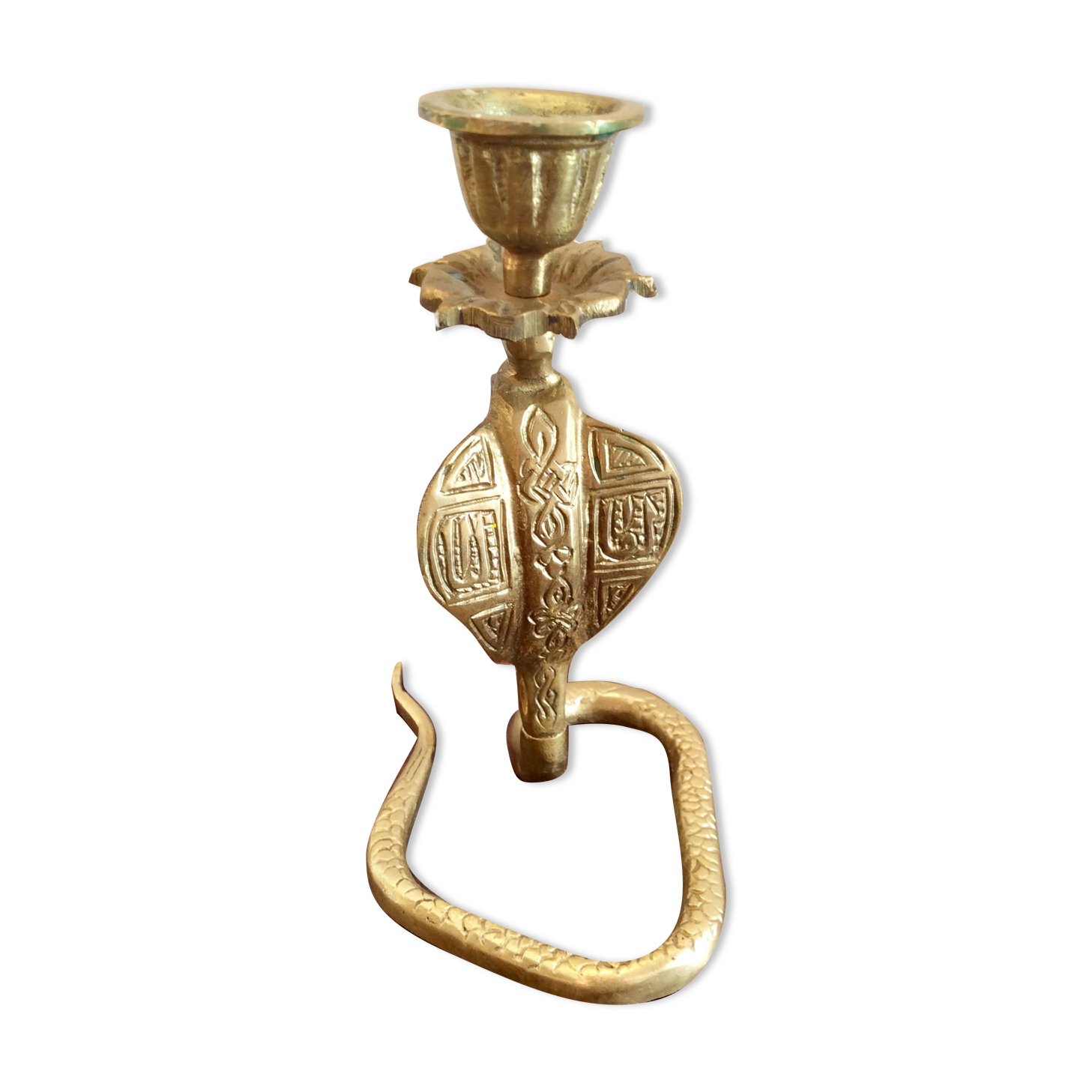 Chandelier serpent vintage bougeoir en laiton Fournitures d'autel - Canada