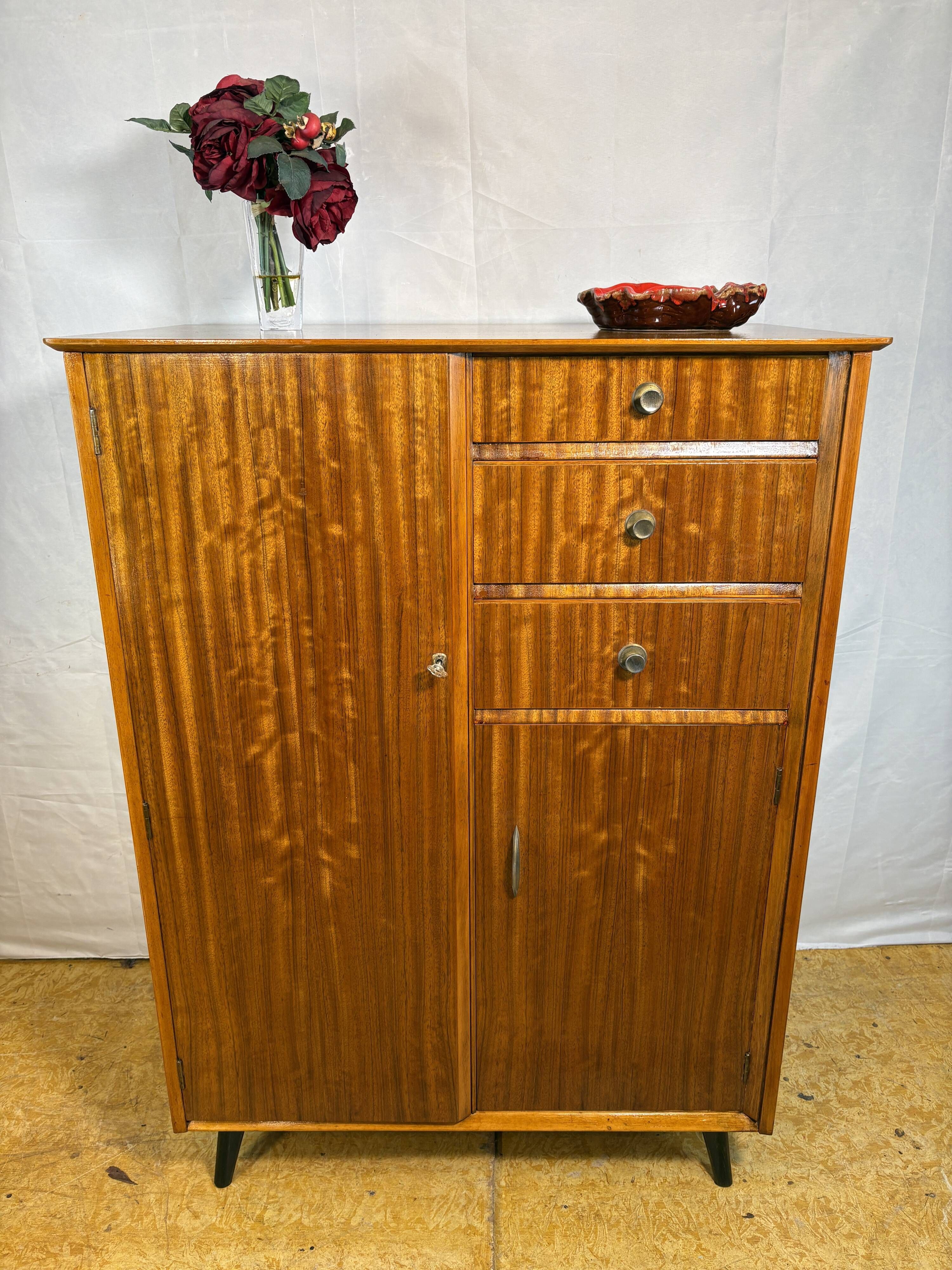 Mid Century Retro Teak Gentleman’s / Bachelor Wardrobe by Austinsuite 1960