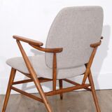 Fauteuil vintage scandinave en bois 1950