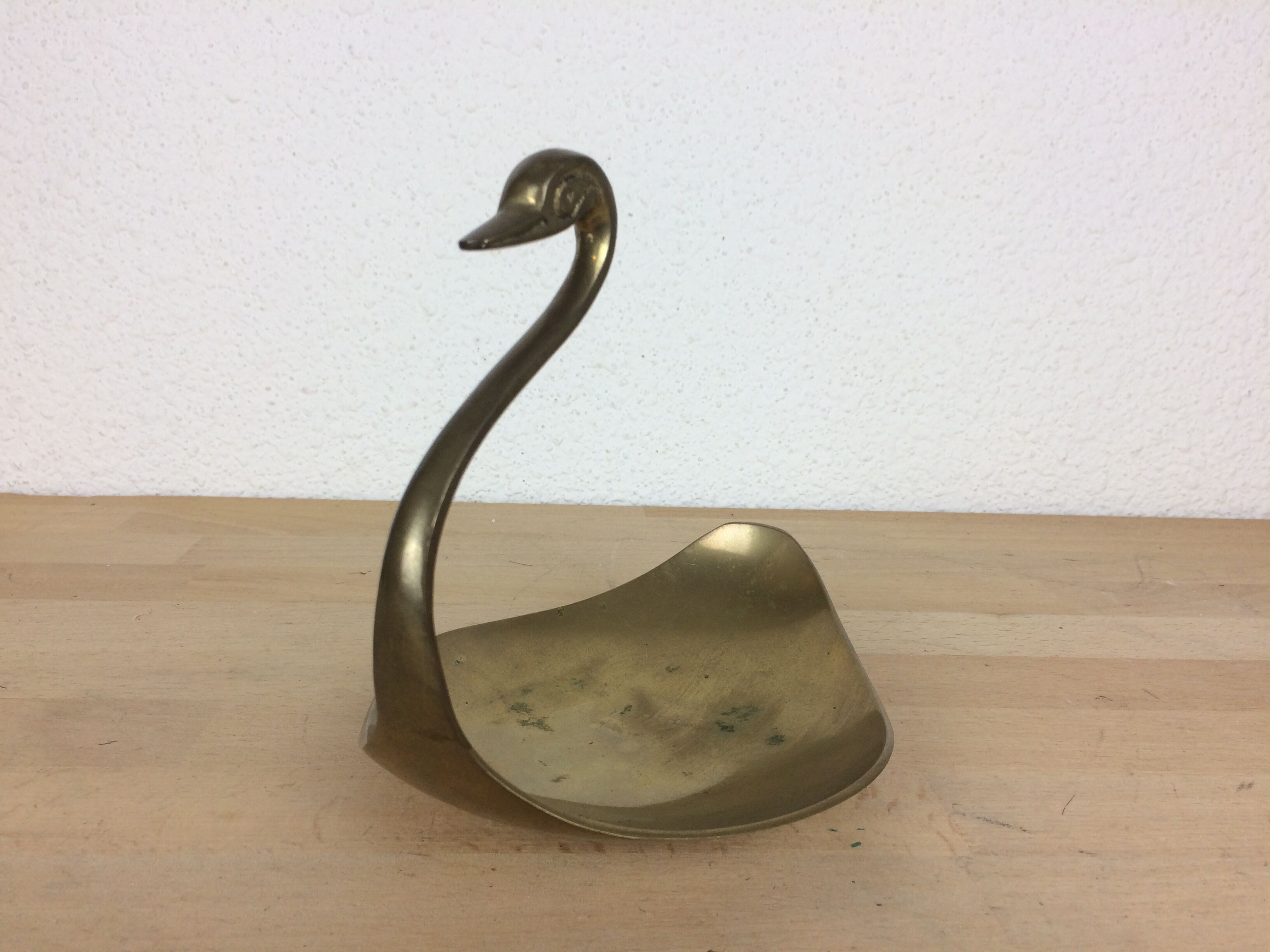 Vide poche cygne en laiton doré