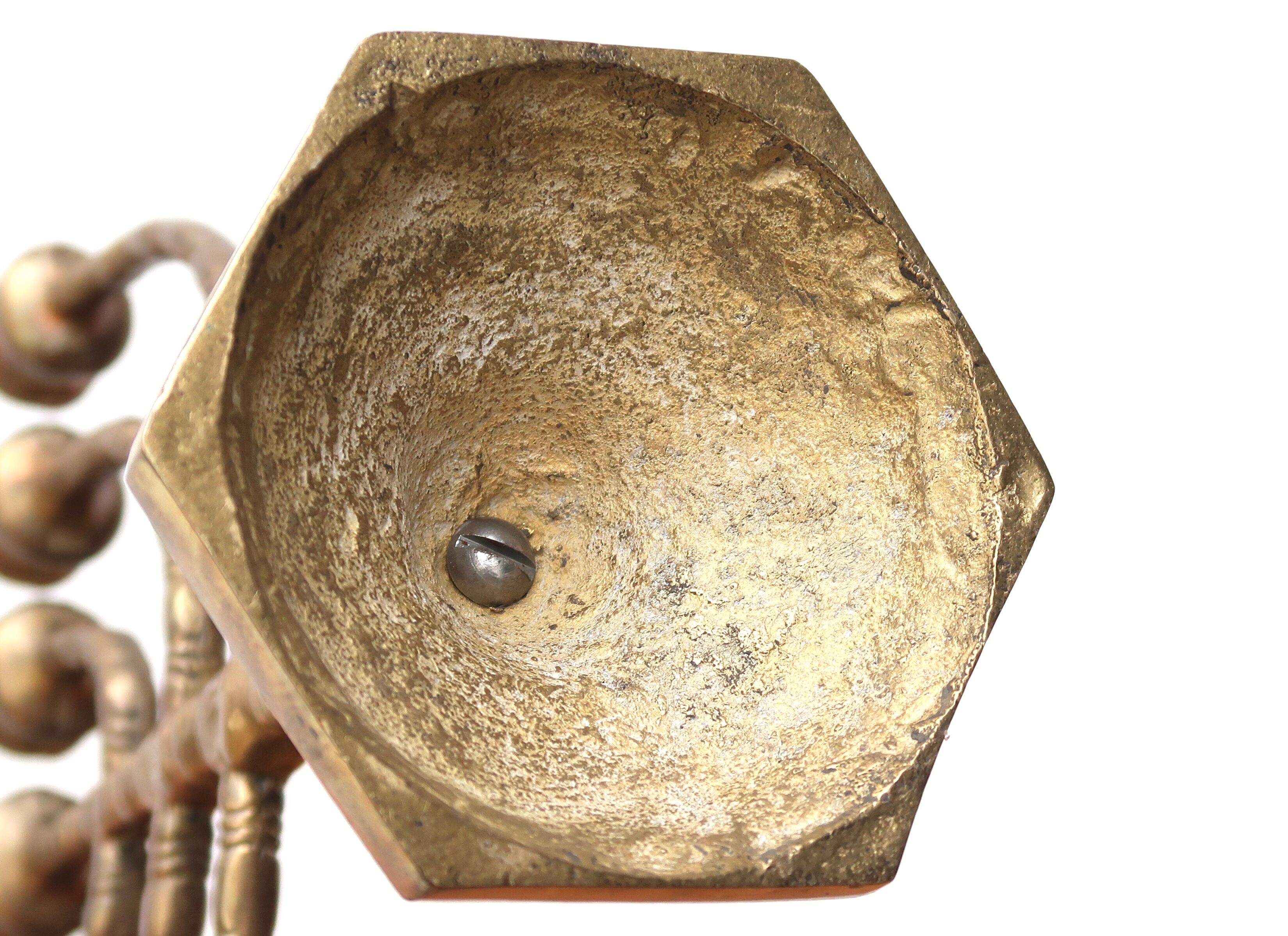 Menorah candle holder in brass or bronze, 60s