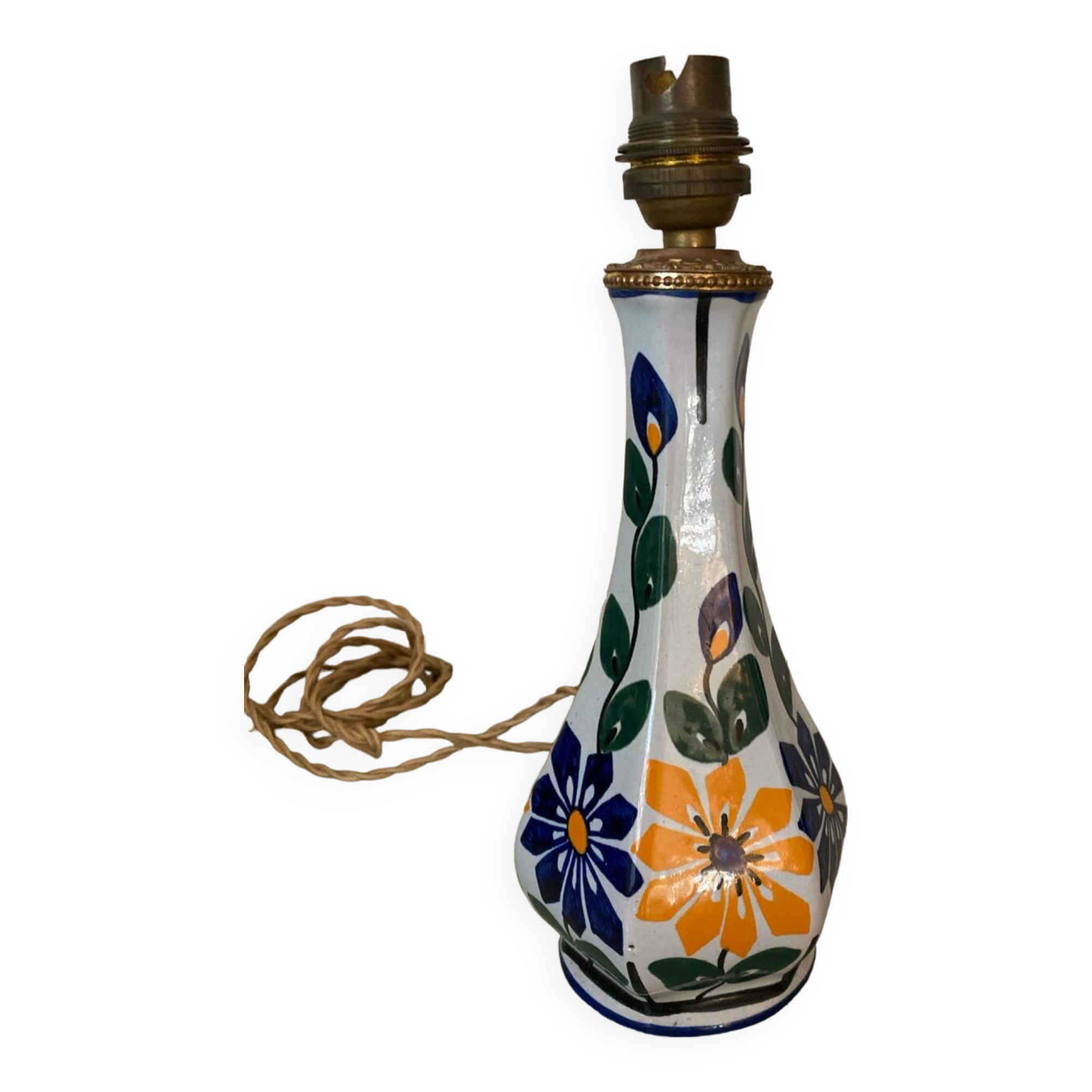 Quimper earthenware lamp base