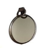 Round cast iron ironworker's mirror with ring, 1950s