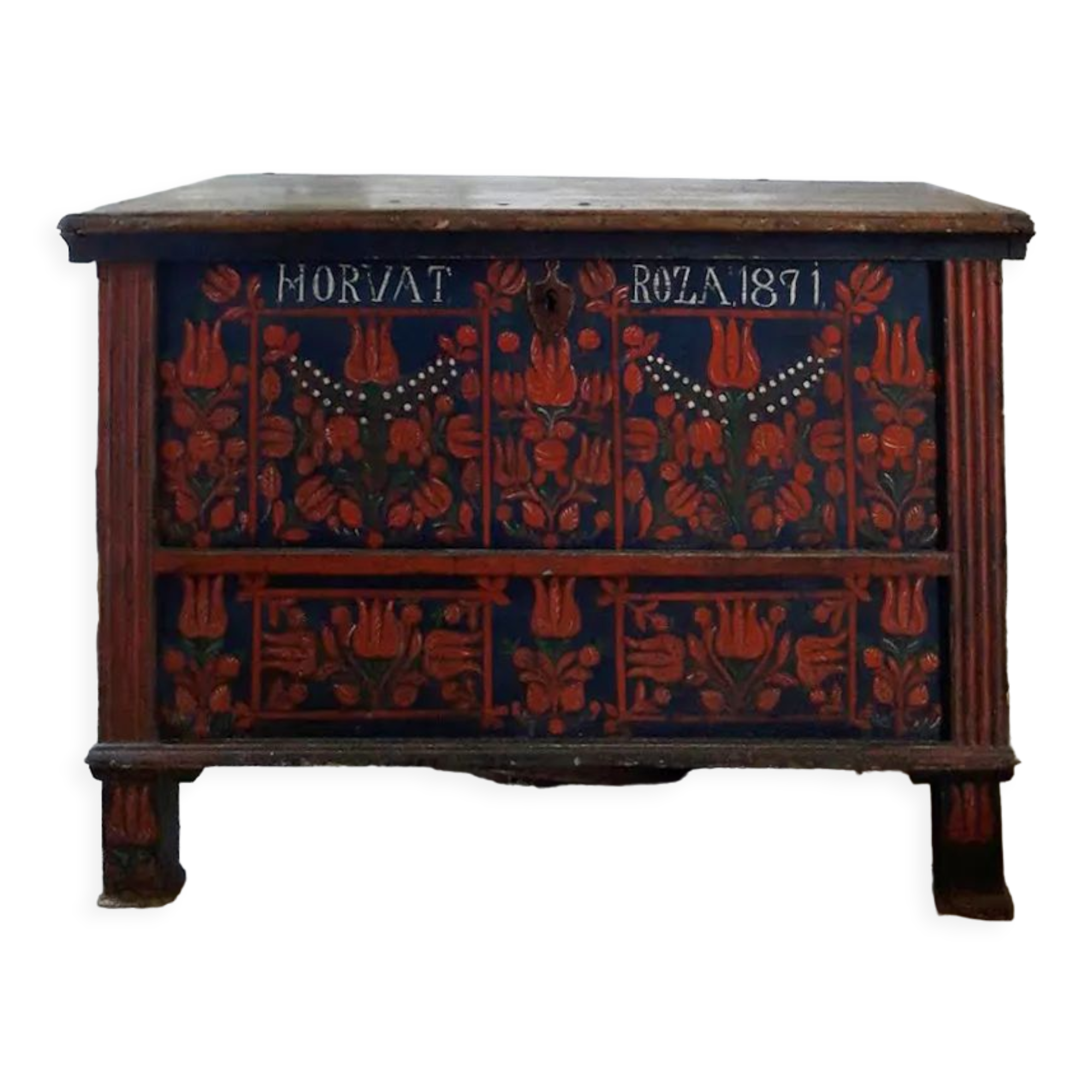 Old wedding chest painted 1891