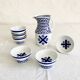 Set of six Sargadelos porcelain wine glasses and pitcher