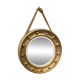 Witch mirror porthole style in gilded wood, diameter 44 cm.