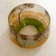 Small Art Nouveau enameled landscape vase/pot