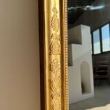 Golden rectangular mirror 150x31cm