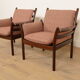 Ensemble de 2 fauteuils vintage | Illum Wikkelsø pour Silkeborg | Modèle Genius | Acajou